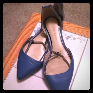Blue flats with both straps